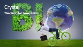  Presentation with environmentally-friendly - Amazing PPT layouts having green bycycle in environmentally friendly backdrop and a ocean colored foreground