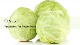  Presentation with cabbage - Audience pleasing PPT layouts consisting of green cabbage isolated on white backdrop and a blonde colored foreground