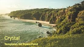  Presentation with blue green - Amazing theme having green-capped cliff indonesia spectacular backdrop and a tawny brown colored foreground