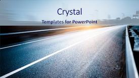  Presentation with green city - Theme consisting of green car - highway and modern bridge background and a light blue colored foreground