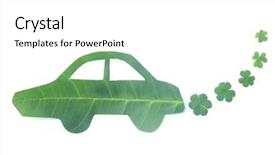  Presentation with eco friendly car concept - Colorful PPT theme enhanced with green car concept backdrop and a white colored foreground