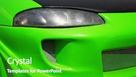  Presentation with radiator car - Audience pleasing presentation theme consisting of green car front - radiator backdrop and a shamrock green colored foreground