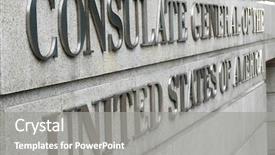  Presentation with america - Colorful theme enhanced with green card - consulate general of the united backdrop and a gray colored foreground