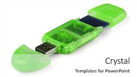  Presentation with white green - Slide deck with green card reader and memory background and a white colored foreground