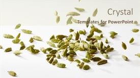  Presentation with cardamom - PPT layouts having green-cardamom-pods-bouncing background and a cream colored foreground