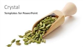  Presentation with cardamom - Audience pleasing slide deck consisting of green-cardamom-pods-in-wooden backdrop and a white colored foreground