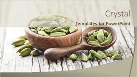  Presentation with cardamom - Slides consisting of green-cardamom-pods-on-wooden background and a lemonade colored foreground