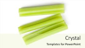  Presentation with celery - Slides having green celery sticks on white background and a blonde colored foreground