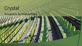  Presentation with olympic - Presentation enhanced with green chairs in the olympic station in munich background and a seafoam green colored foreground