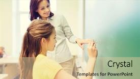  Presentation with elementary education math - Presentation design enhanced with green chalk board in classroom background and a lemonade colored foreground