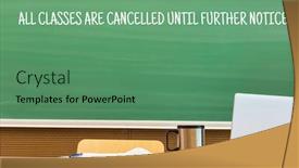  Presentation with university green - Amazing PPT theme having green-chalk-board backdrop and a ocean colored foreground