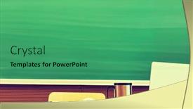  Presentation with university green - Audience pleasing PPT theme consisting of green-chalk-board backdrop and a ocean colored foreground