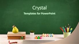  Presentation with back to school concept school - Colorful presentation theme enhanced with green chalkboard - back to school concepty backdrop and a tawny brown colored foreground