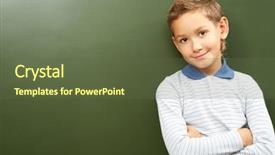  Presentation with smart retail - Beautiful slide deck featuring green chalkboard - portrait of smart lad backdrop and a tawny brown colored foreground