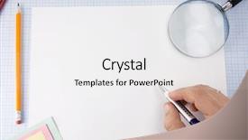  Presentation with writing pen - Theme featuring green check - male hand writing by pen background and a white colored foreground