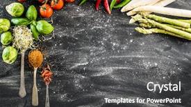  Presentation with herbs and spices - Slides featuring green chili paper - black backgroung with vegetables herbs background and a  colored foreground