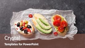  Presentation with avocado - Colorful PPT layouts enhanced with green chili paper - toast sandwiches with avocado tomatoes backdrop and a violet colored foreground