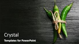  Presentation with dark green - Presentation theme consisting of green-chili-peppers-on-dark background and a black colored foreground