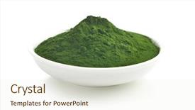  Presentation with chlorella - Slides featuring green chlorella or green barley background and a cream colored foreground