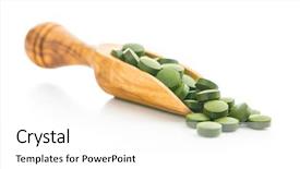  Presentation with chlorophyll - Beautiful presentation design featuring chlorophyll - green chlorella pills or green backdrop and a white colored foreground