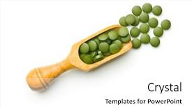  Presentation with chlorophyll - Audience pleasing presentation theme consisting of chlorophyll - green chlorella pills or green backdrop and a white colored foreground