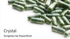  Presentation with chlorophyll - Beautiful presentation theme featuring chlorophyll - green chlorella pills or green backdrop and a white colored foreground