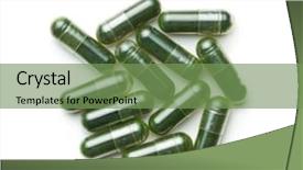 Presentation with chlorophyll - Presentation theme having chlorophyll - green chlorella pills or green background and a seafoam green colored foreground