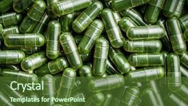  Presentation with chlorella - Theme consisting of green chlorella pills or green background and a tawny brown colored foreground