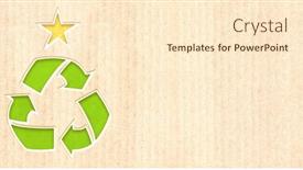  Presentation with green paper texture - Slide set with green-christmas-arrows-recycle-symbol background and a  colored foreground