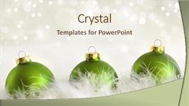  Presentation with christmas balls disco ball - Colorful PPT theme enhanced with green christmas balls with holiday backdrop and a  colored foreground