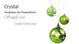  Presentation with white and green - Beautiful PPT theme featuring green christmas baubles against white backdrop and a white colored foreground