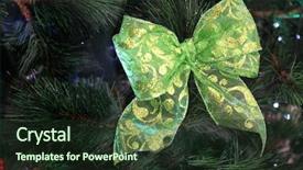  Presentation with green tree - Colorful presentation design enhanced with green christmas bow on tree backdrop and a  colored foreground