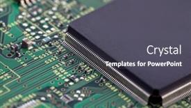  Presentation with processor - Slide set consisting of green-circuit-board background and a dark gray colored foreground