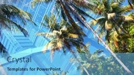  Presentation with green city - Amazing presentation theme having green-city-double-exposure backdrop and a light blue colored foreground