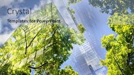  Presentation with windows - Presentation consisting of green-city-double-exposure background and a light blue colored foreground