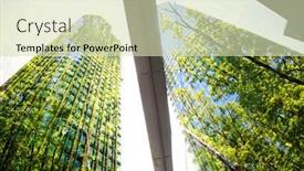  Presentation with green city - Beautiful presentation design featuring green-city-double-exposure backdrop and a  colored foreground