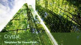  Presentation with green city - Presentation theme with green-city-double-exposure background and a tawny brown colored foreground