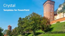  Presentation with green city - Presentation design with green-city-park-near background and a teal colored foreground