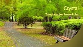  Presentation with green city - Cool new presentation with green city park shanghai china backdrop and a tawny brown colored foreground