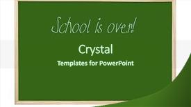  Presentation with school board - Beautiful presentation theme featuring green class board with school is over handwriting - isolated on white backdrop and a forest green colored foreground