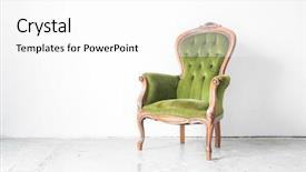  Presentation with classical - PPT layouts featuring green classical style armchair sofa background and a  colored foreground