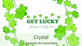  Presentation with white green - Amazing PPT theme having green clover holiday frame collage backdrop and a mint green colored foreground