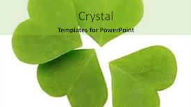  Presentation with clover - Presentation enhanced with green-clover-leaf-isolated background and a yellow colored foreground
