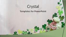  Presentation with scrapbooking - Cool new presentation theme with green clover leafs border - scrapbooking frame of cut paper backdrop and a light gray colored foreground