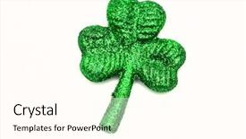  Presentation with candy - Audience pleasing theme consisting of green clover leafs border - shamrock candy siolated on white backdrop and a white colored foreground