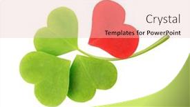  Presentation with green leaf - Colorful theme enhanced with green-clover-with-a-red backdrop and a lemonade colored foreground