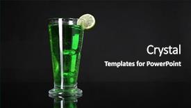  Presentation with dark green deep rich emerald - PPT layouts enhanced with green cocktail on dark background background and a dark gray colored foreground