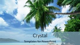  Presentation with island - Theme featuring green coconut - beach on mahe island background and a light blue colored foreground