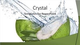  Presentation with coconut - PPT theme having green coconut with water splash background and a white colored foreground