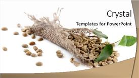  Presentation with green coffee beans - Amazing presentation theme having green coffee beans and leaves backdrop and a  colored foreground